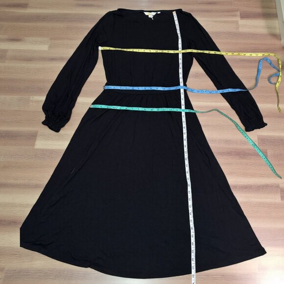 NWT Boden Evelyn Black Long Sleeve Jersey Midi Dress | Size 6 - Picture 8 of 8